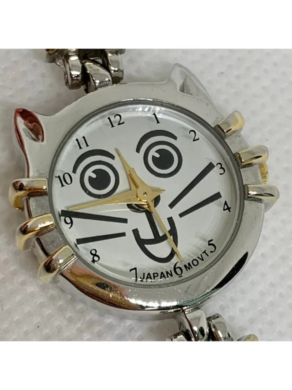 Vintage cat Women Watch two Tone quartz analog 23mm Fun Kitty band running